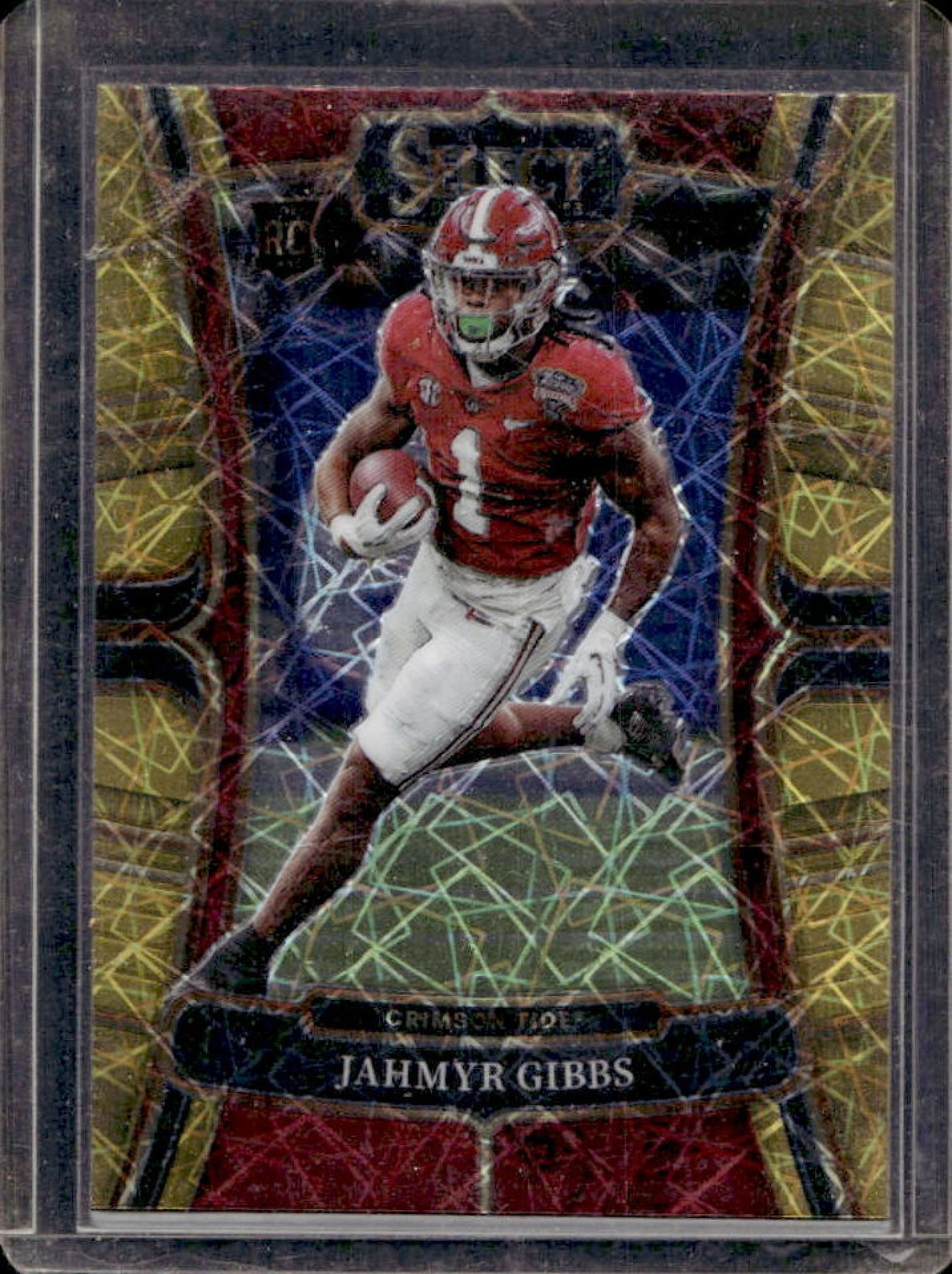 2023 Select Draft Picks Jahmyr Gibbs Gold Lazer Prizm RC #10 Crimson Tide