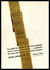 1946 Seismic Explorations Inc Houston Texas Seismograph Tape Oil & Gas Print Ad