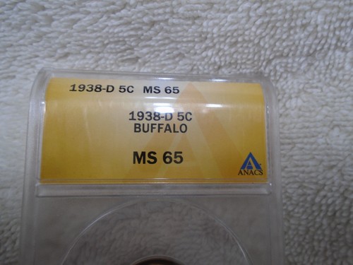 1938-D Buffalo Nickel 5C Five Cents Uncirculated ANACS MS65 GORGEOUS COIN - Picture 4 of 6