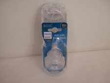 2 Packs Of 2 Clear Philips AVENT Anti-Colic Nipple, Medium Flow 3 Months 1B1 