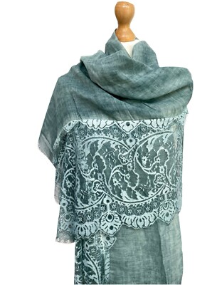 Hübscher Spitzenschal eine Seite weich große Größe Hijab Schal Halstuch Überwurf Pashmina 