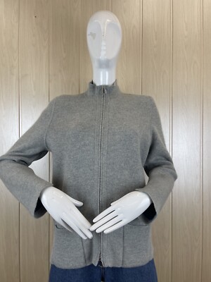 AKRIS Reversible Two-Tone Cashmere Double-Face Zip Cardigan