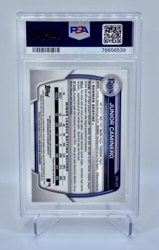 PSA 10 Junior Caminero 2023 Bowman Chrome 1st Auto Green Shimmer Refractor /99 - Picture 2 of 2