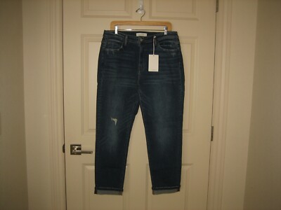 Flying Monkey Black Label ~ Womens Distressed Cuffed Boyfriend  Jeans~ SZ 31-NWT