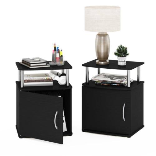 Furinno End Table 15.59"x18.89"x23.98" 2-Piece Utility Design Americano/Chrome - Picture 4 of 6