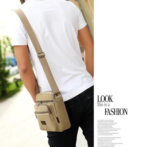 Retro Man's Bags Shoulder Messenger Satchel Travel Bag Men's Crossbody Canvas AU - Picture 5 of 18