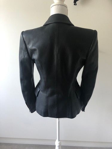 Balmain Leather Jacket Size 38 Black - Picture 6 of 12