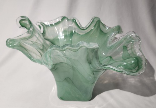 Murano Lavorazione Arte Crimped Top Hand Blown Vintage Vase Italy - Picture 6 of 13