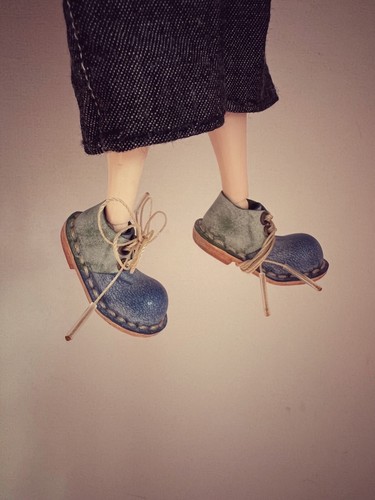 Blythe Doll Shoes Handmade Leather Gradient Blue Boots ( And For Other Dolls ) - Picture 2 of 12