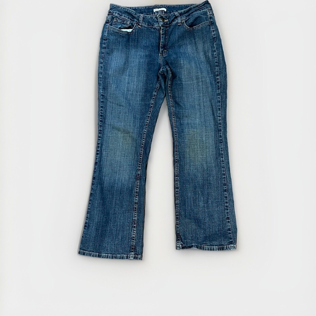 Riders By Lee Mid Rise Bootcut Jeans Women's Size 14p Blue Dark Wash  5-Pocket