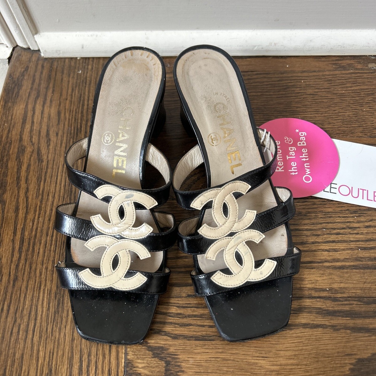 Chanel 正規品サンダル used 35size ウッドサボ