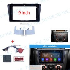 9'' Car Radio Stereo Dash Frame Panel Fascia w/Power Harness for Mazda 3 2004-09