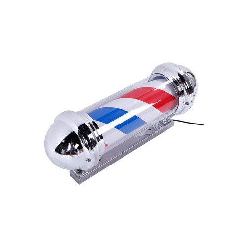 70 cm Barber Pole Light Red White Blue Stripes Rotating Metal Hair Salon Sign M - Picture 4 of 11