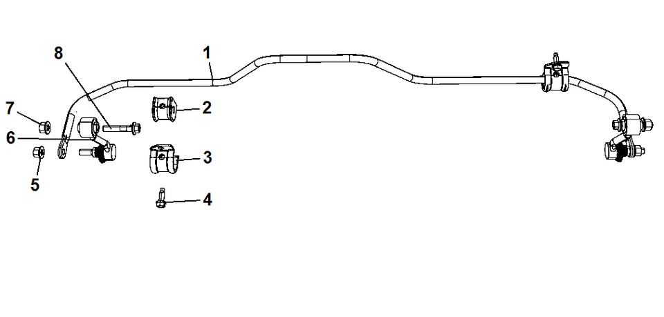 Комплект звеньев стабилизатора задней подвески 2007-08 Chrysler Aspen 2004-08 Dodge Durango - Изображение 3 из 4