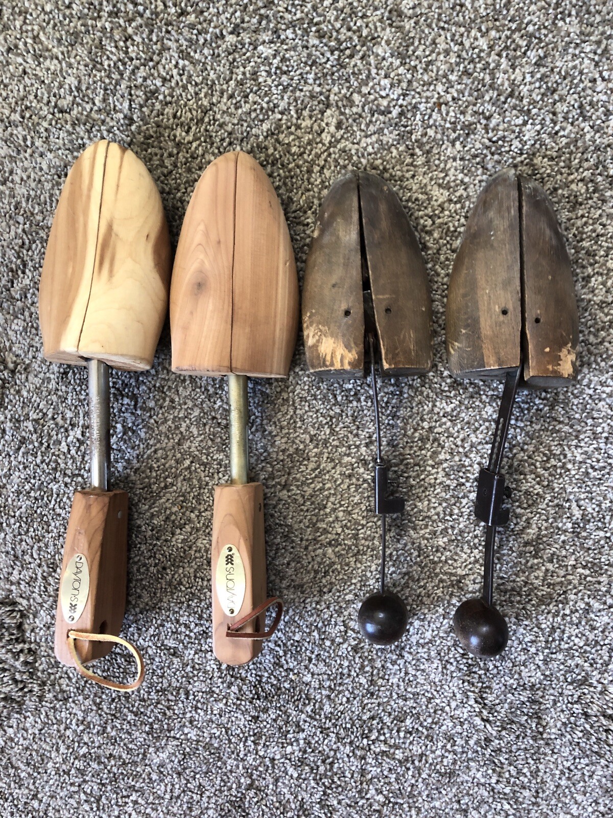 Vintag Wooden Mens Shoe Tree Stretcher Forms Wood Adj Gem