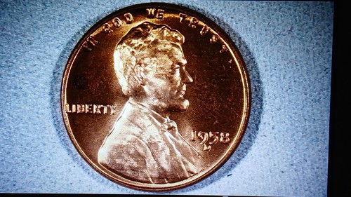 1958-D Lincoln Wheat Cent Spiked Head Die Crack Uncirculated - Picture 2 of 12