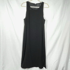 Theory Caidyn Elevate Crepe Maxi Dress 8 Crew Neck Sleeveless Black Quiet Luxury