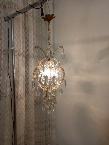 ANTIKER KRISTALL KRONLEUCHTER MARIA TERESA 1 LICHT OLD CRYSTAL CHANDELIER KRONLEUCHTER - Bild 4 von 10