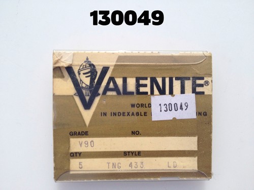TNG 433 LD V90 New Full Package of 5 Valenite Tungsten Carbide Inserts - Picture 2 of 2