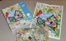 Ceaco Lorraine Ryan  Birdhouse /Cardinal/Robin 500 Piece Jigsaw Puzzle 18" X 24"