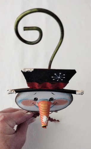 Metal Snowman Ornament Wall Hanger Christmas Holiday Winter Decor - Picture 11 of 12