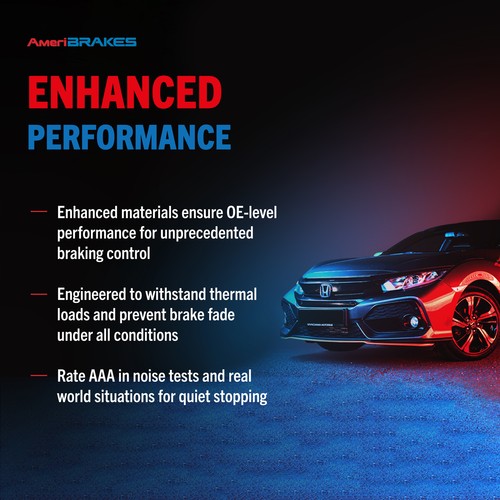 For Chevrolet GMC Acadia XT5 AmeriBRAKES Front Rear Ceramic Disc Brake Pads Kit  - Picture 9 of 10