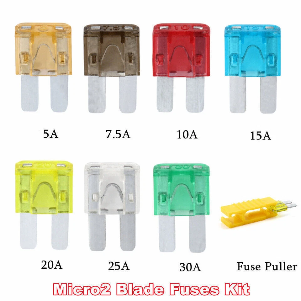 50pcs Micro2 Blade Fuses Assorted Kit Car Truck 30A 25A 20A 15A 10A 7.5A 5A - Image 4 of 4