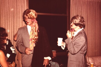 photo 1977 Adult Halloween Party Homemade Couple's Costume Half Man Half Woman 