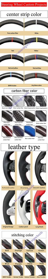 Volante de fibra de carbono forjado cuero negro para Audi R8 TT 2008-2015 Foto 3 de 3