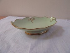 Carlton Ware Pale Green and Gilded Dish, Footed, Good Condition