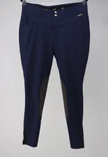 Kerrits Pants Womens XLP Blue Crossover II Knee Patch Breeches Equestrian Riding