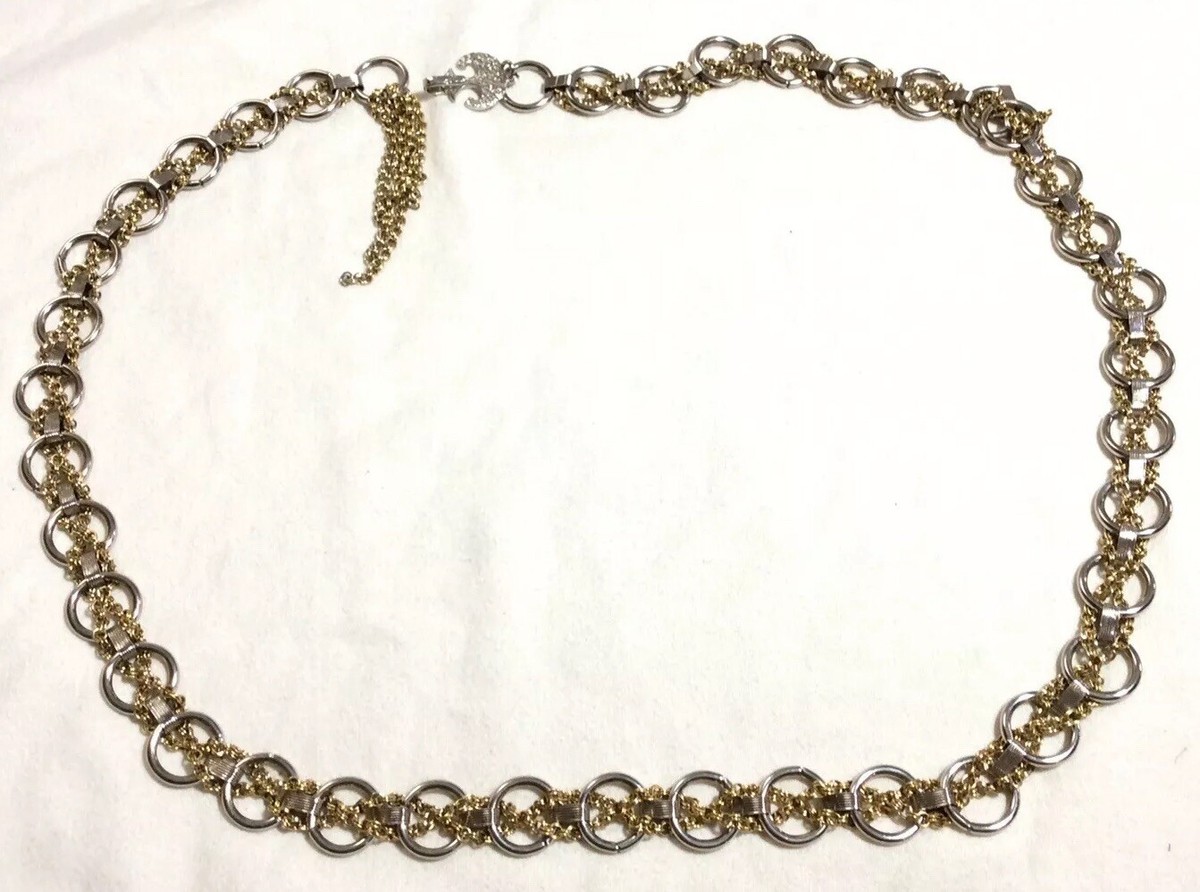 VTG Signed Zentall Gold Tone Metal Chain Link Belt 1960s 1970s Astrology Chain Belt | x-small/small/medium  main image 3