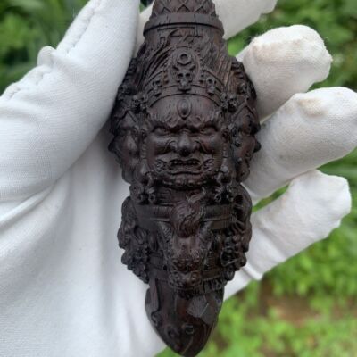 Agarwood Carving Three-dimensional Big Black Sky Vajra Magic Pestle Pendant