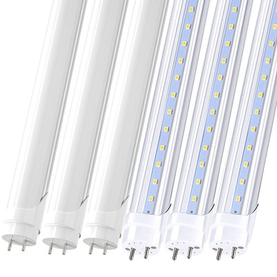 2FT T8 LED Tube Light Bulbs G13 Bi-Pin 12W 1600LM Dual End Powered 6500K SMD2835