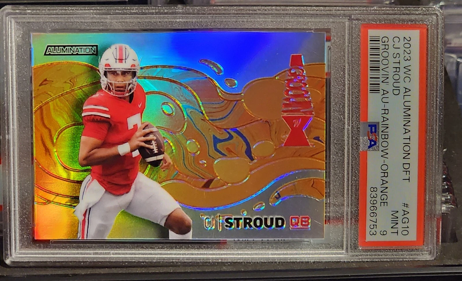 CJ Stroud Wild Card Alumination Draft Groovin' Autographs #AG10 Rainbow-Orange