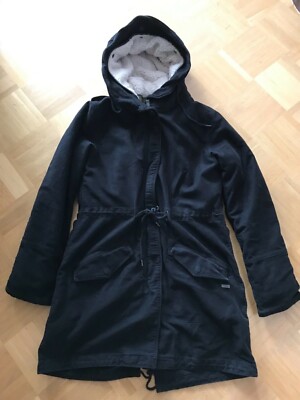 neuwertiger Zustand! Maison Scotch 2 in 1 Parka mit Kapuze Teddyfell Gr L schwar