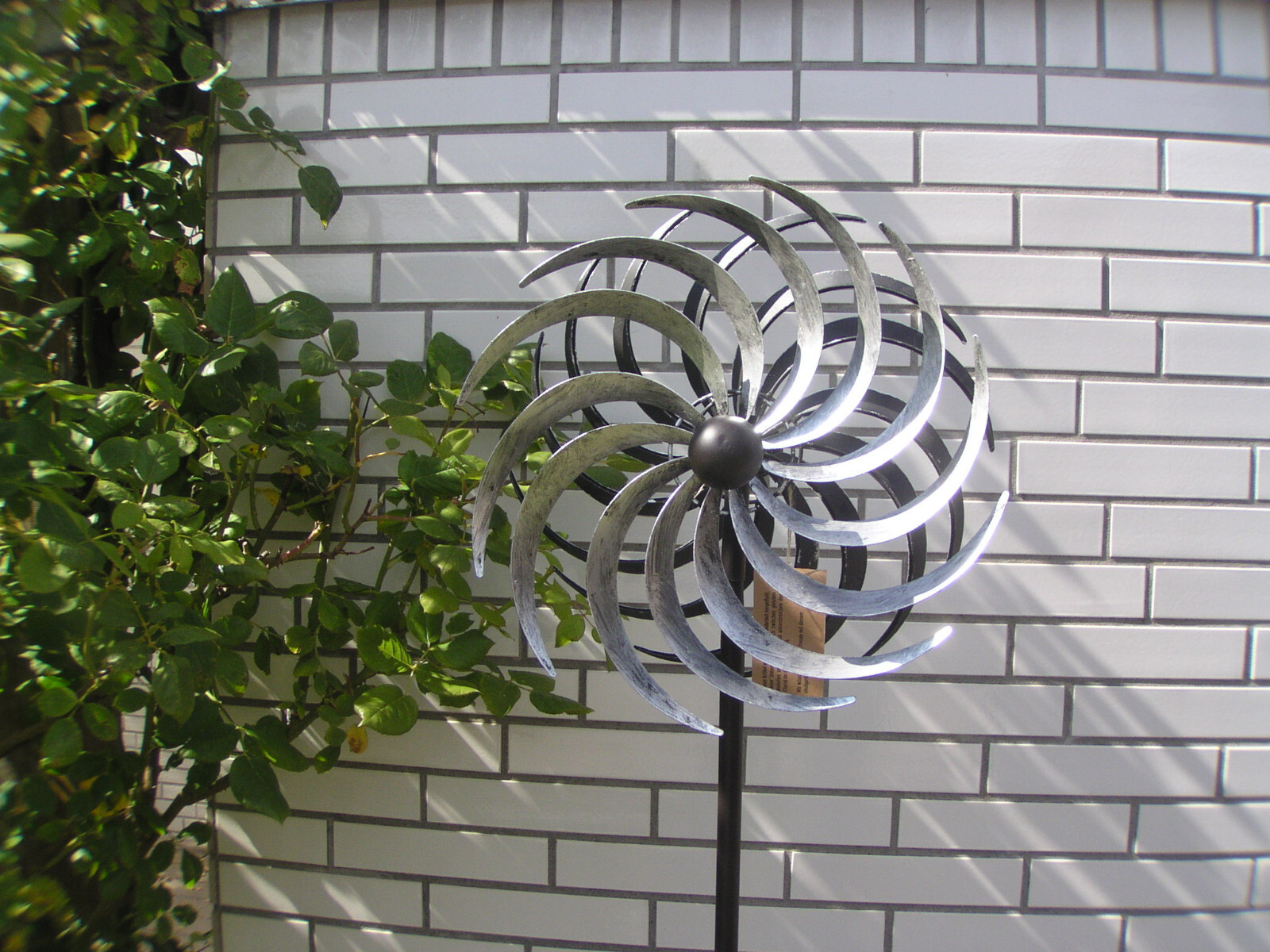 Windrad Metall ca.Ø 34 cm, Windspiel, doppelläufig, Windmühle, Garten