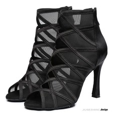 Latin Dance Shoes Jazz Dance Boots Ballroom Shoes Women Cuban Heel Dance Boots