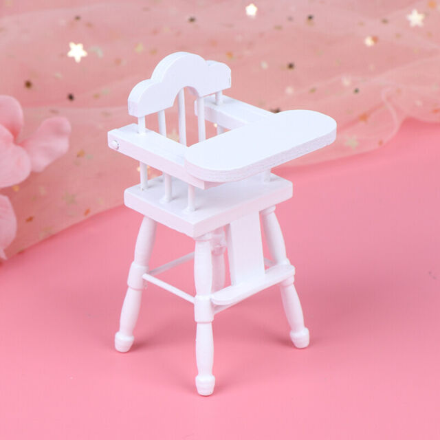 1:12 Dollhouse Miniature Wooden Baby Dining High Chair Doll House Furniture DS NC11321