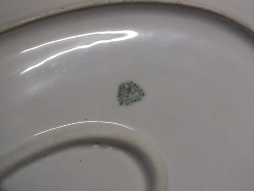 Grand plat ovale en porcelaine de Limoges décor aux barbeaux Martin Charles 40cm - Imagen 6 de 7