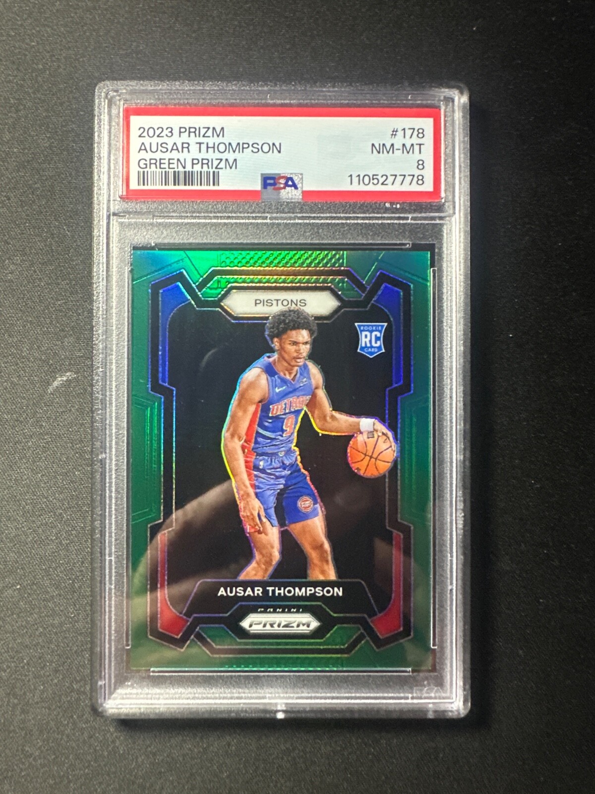 2023-24 Panini Prizm - Ausar Thompson #178 Green Prizm (RC) PSA 8