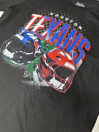 Majestic Houston Texans T-Shirt Black Tour Schedule Shirt Men's Size Medium NWT - Picture 3 of 5