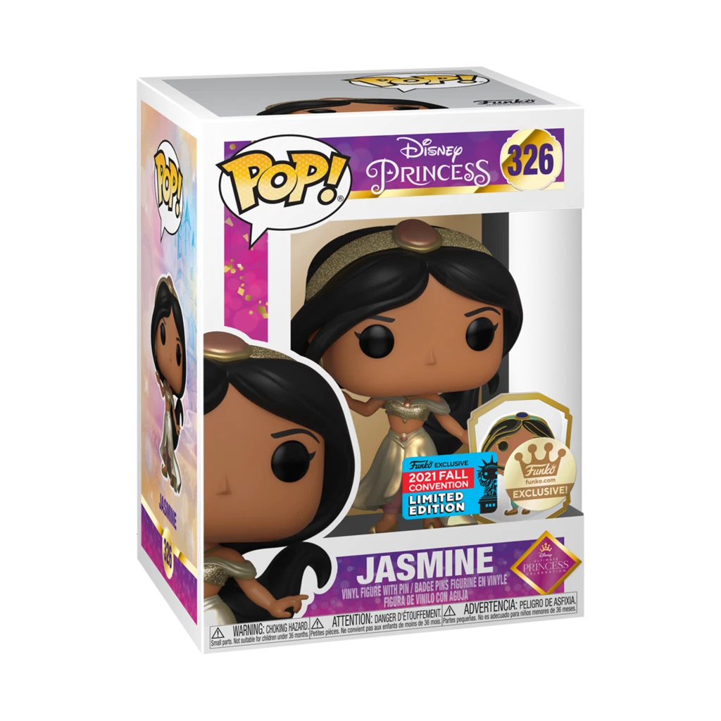 Funko Pop! Disney Ultimate Princess #326 - Jasmine (Gold) with Pin