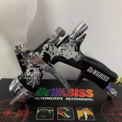Black Spider Spray Gun TE20 1.3mm Nozzle LVMP Paint Tool 600ml for Devilbiss