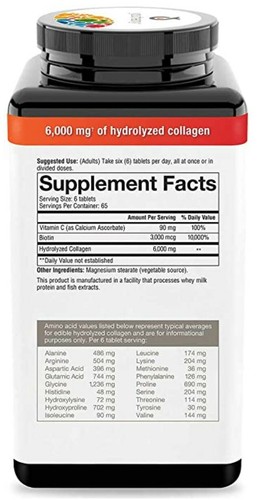 Collagen +Biotin Youtheory 6000mg skin, hair & nail. Types 1,2,3. 2pack(390tab) - Picture 5 of 6