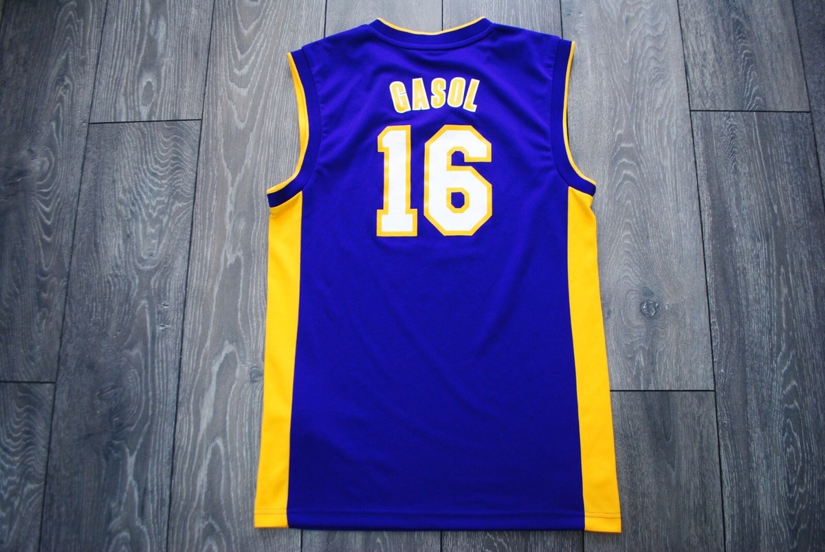 Purple Adidas Number 14 On The Lakers LOS ANGELES LAKERS #16 PAU