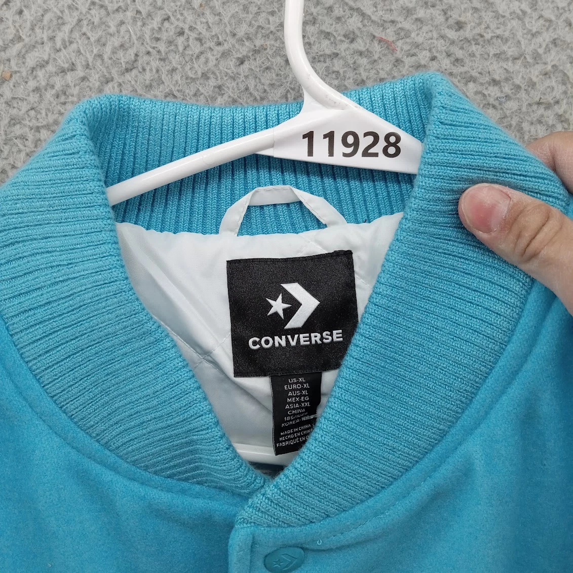 Converse X FRGMT Jacket Mens XL Blue Varsity Fragment Aquarius Hiroshi Fujiwara - product detail image 12