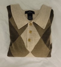 Dockers Mens XL Long Sleeve Tan Brown Diamond Pattern Sweater VG Condition