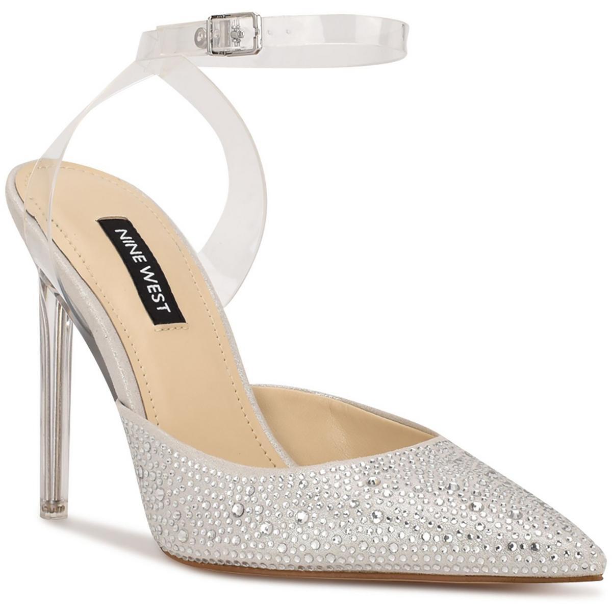 Женские туфли-лодочки Nine West Sparkel с 5 серебряными пряжками, 8,5 см, средний размер (B, M), BHFO 4281