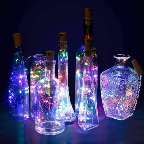 Copper Bottle String Lights Light 20 LED Warm Cool White Fairy Wine Cork Shaped - Picture 8 of 36